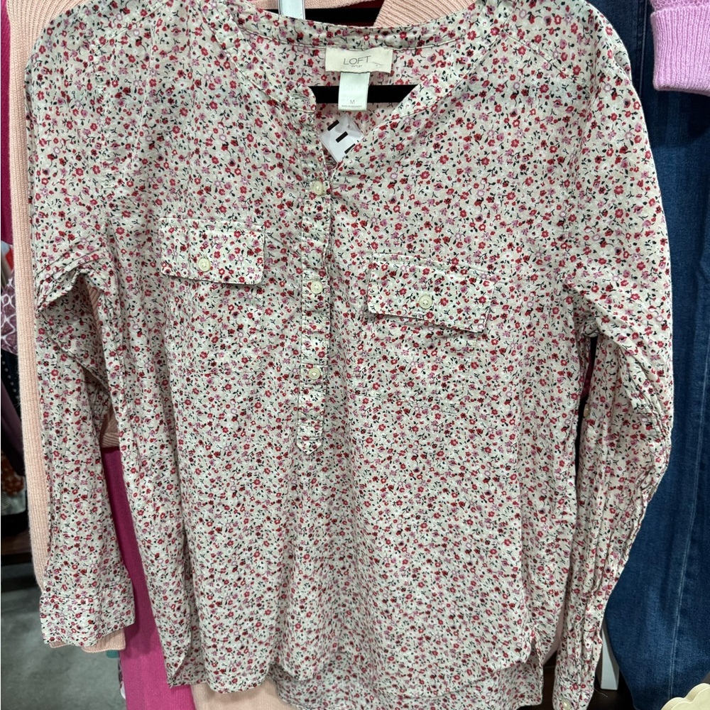 LOFT Multicolor Floral Blouse